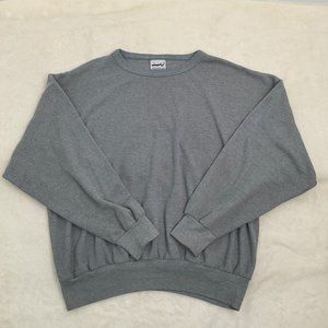 Vintage Laps Gray Sweatshirt Banded Elastic Hem Made in USA XL 80s College Dorm